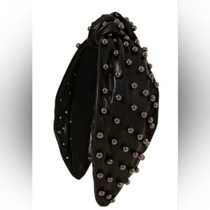 Punk Goth Headband Vegan Leather Moto Alloy Stud Beads